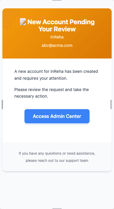 New Account Approval Email